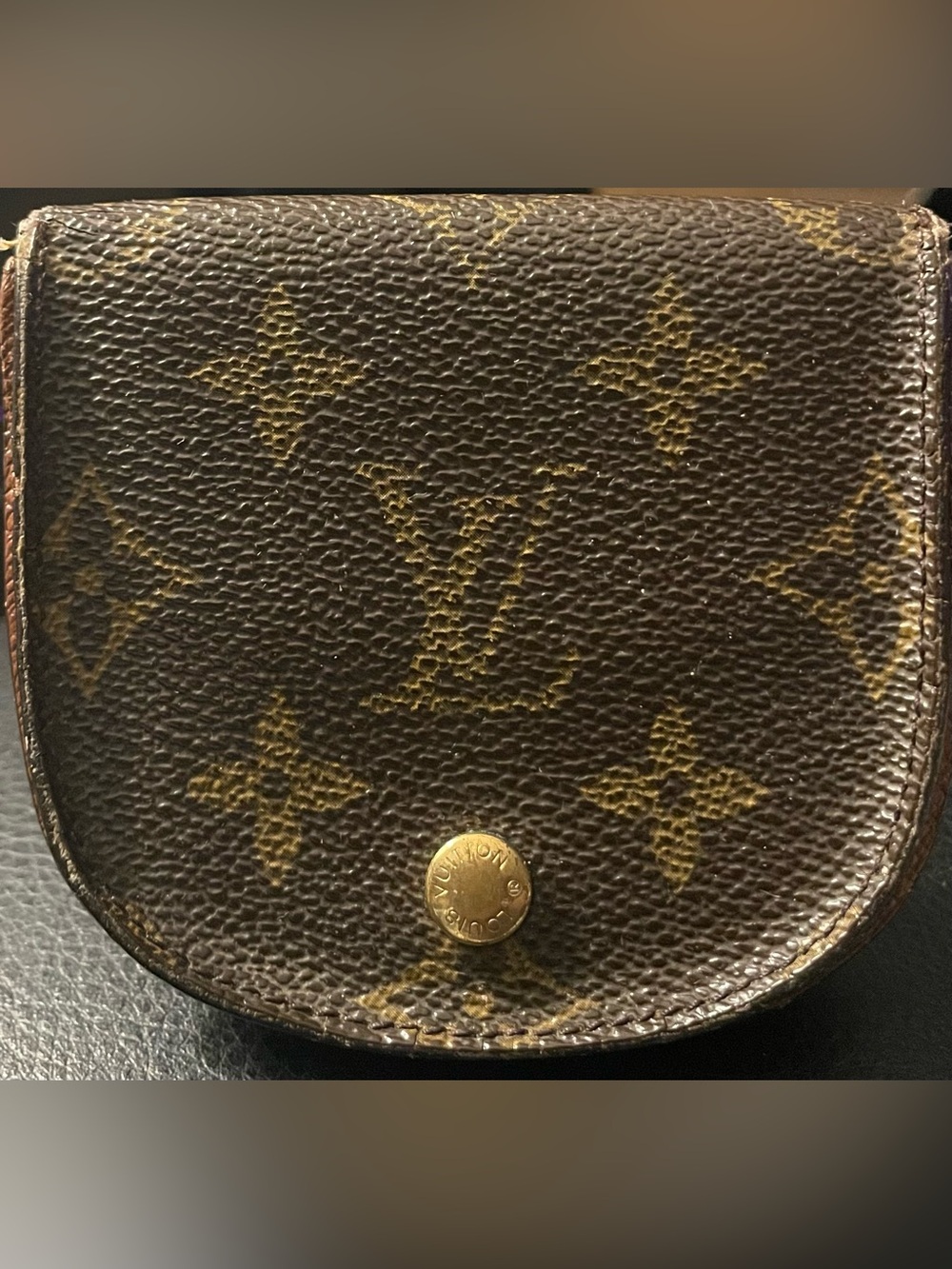 Louis Vuitton Monogram Canvas Coin Pouch in Brown and Gold